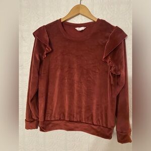 LC Lauren Conrad | Velvet Ruffle Shoulders | Size Small